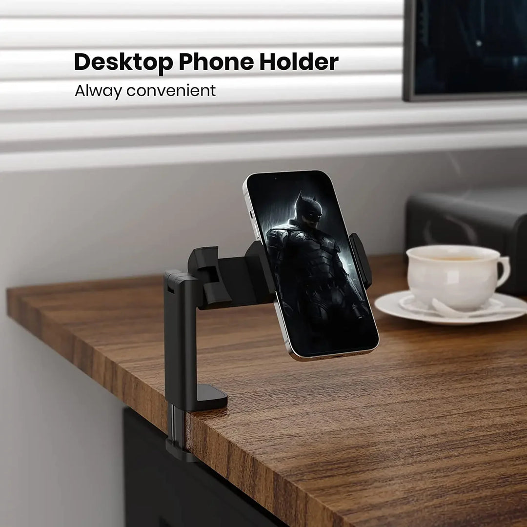 Airplane Phone Holder – 360° Rotating Portable Clip Mount for Travel & Desk