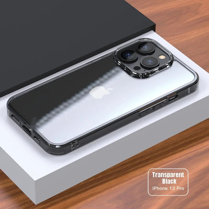 Balsam Luxury Tempered Glass Clear Case iPhone 16 15 14 13 12 11 X XR XS SE 8 7 Shockproof Cover