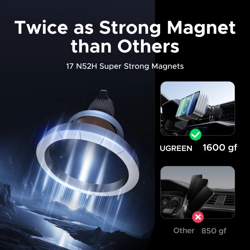 UGREEN Qi2.2 25W Magnetic Car Charger and Phone Holder