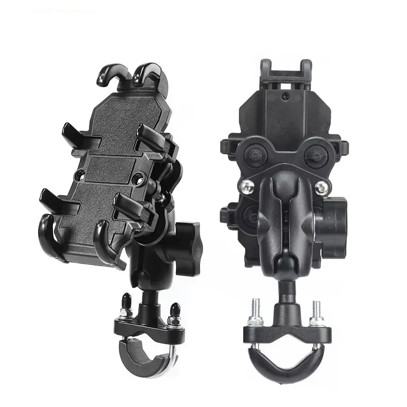 Motorcycle Phone Holder – Aluminum Shock Absorber Handlebar Mount GPS Bracket
