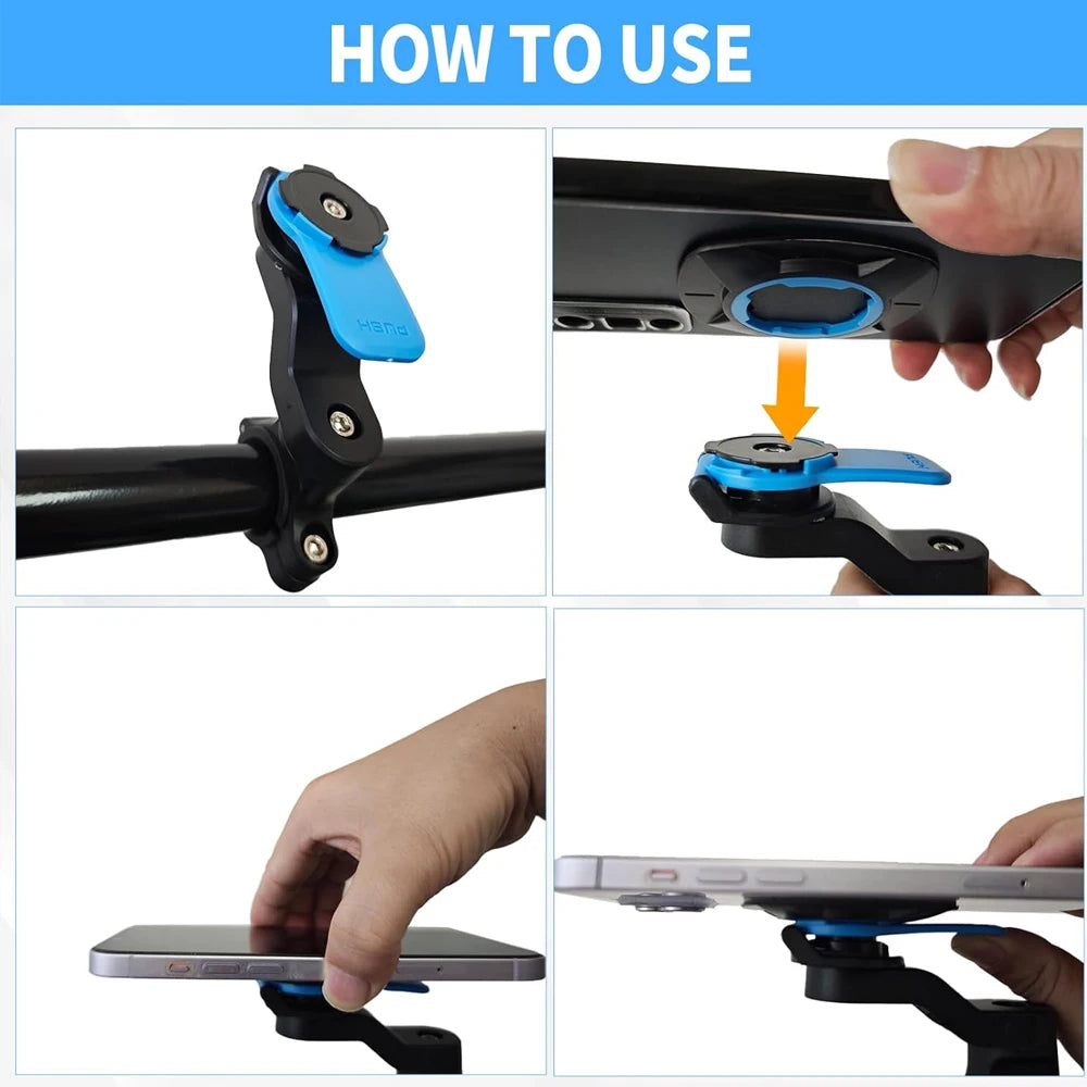 Universal Bike Phone Holder – 360° Rotatable MTB Handlebar Mount Detachable
