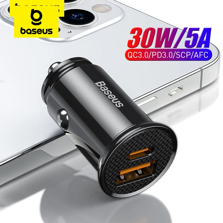 Baseus 30W USB-C Car Charger, Quick Charge 4.0 and PD