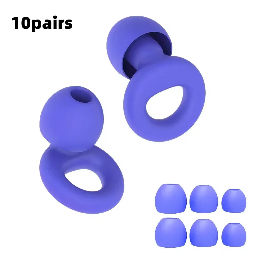 Silicone Earplugs 4 Sizes Hypoallergenic Reusable Noise Reducing