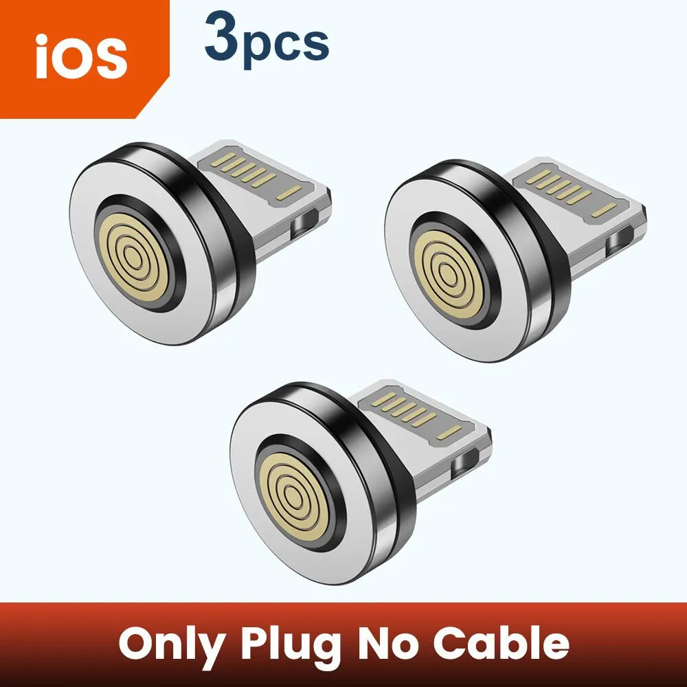 Toocki 540° Rotate Magnetic Cable | 3A Fast Charging Type-C Lightning Micro USB Braided Cord