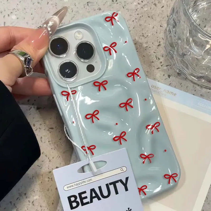 Red Bow iPhone Case | Coquette Soft TPU Cover for iPhone 11-15