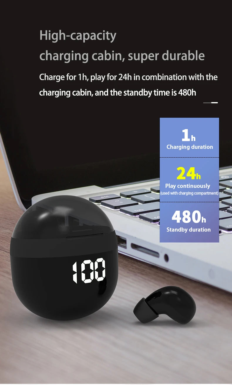 OLOEY Mini TWS Bluetooth 5.3 Earbuds - Compact Noise Cancellation