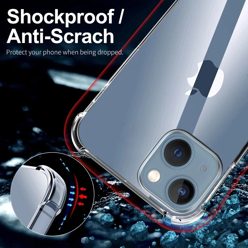 Shockproof Clear Silicone iPhone Case | Protect Your iPhone 7-15 Pro Max