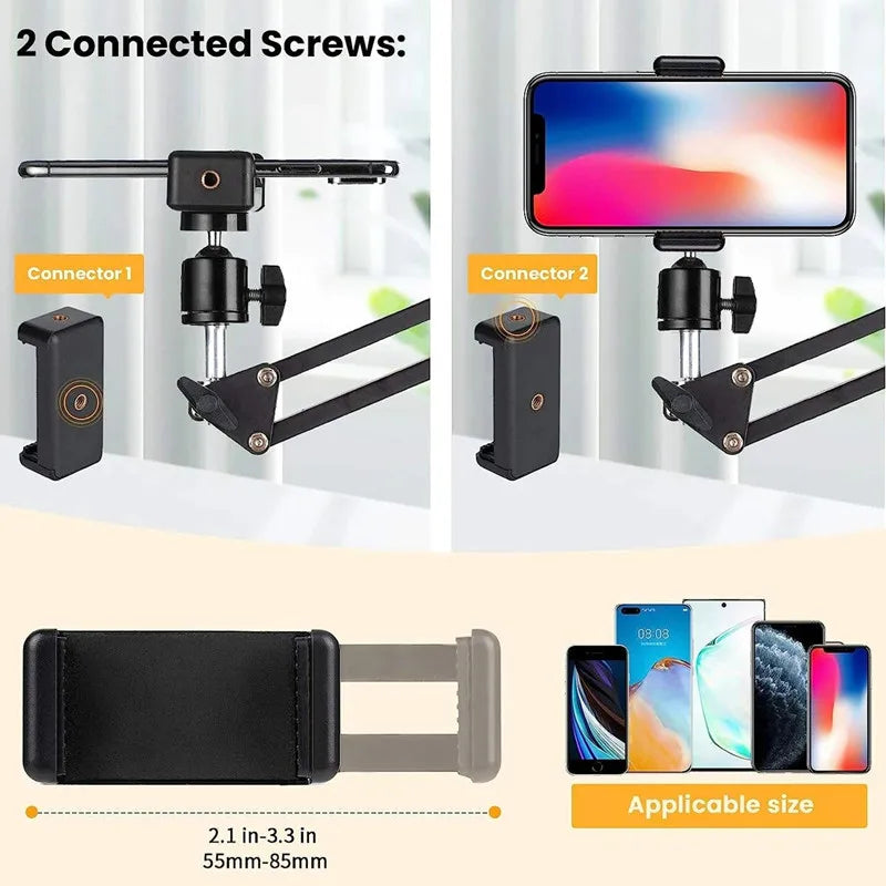 FANGTUOSI Flexible Gooseneck Phone Tripod – Desk Overhead Mount