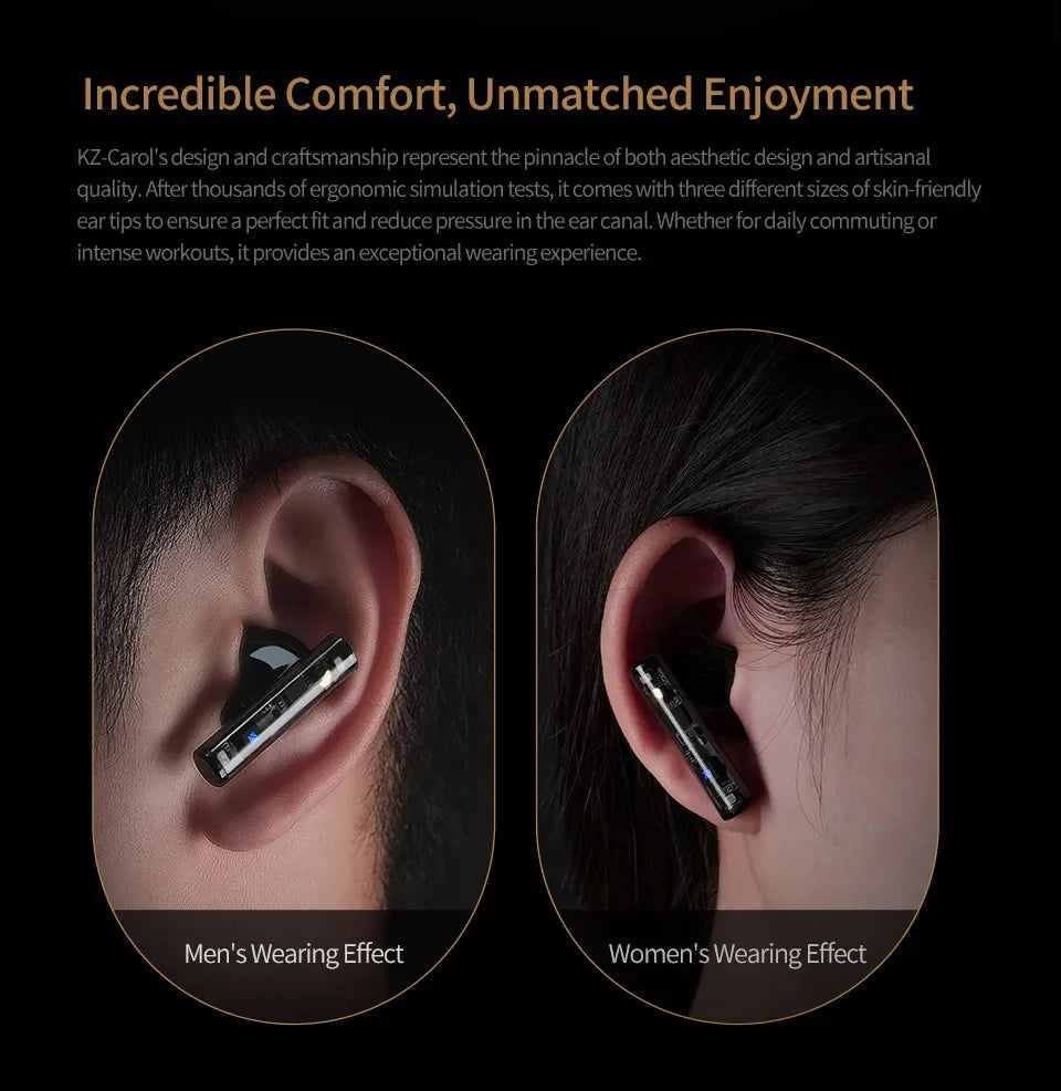 KZ Carol Wireless Earphones - 42H Battery & 6-Mic TWS