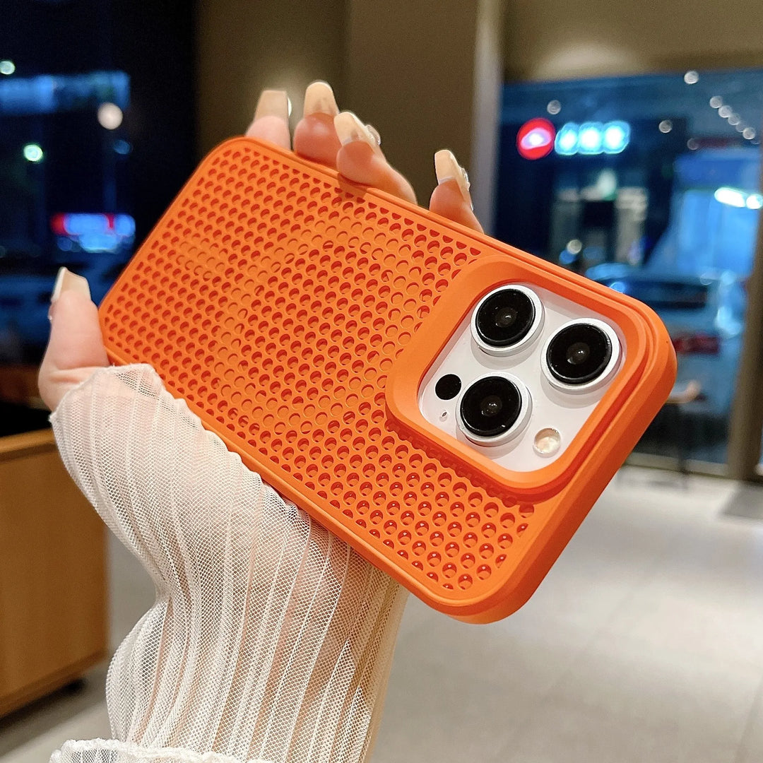 DIXSG MagSafe Cooling Breathable iPhone Case | Heat Dissipation Mesh Shockproof Cover iPhone 16–12