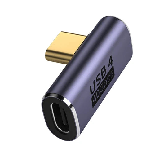 USB4 40Gbps 90° OTG USB-C Adapter | 100W 8K 60Hz Data Converter for MacBook iPad iPhone