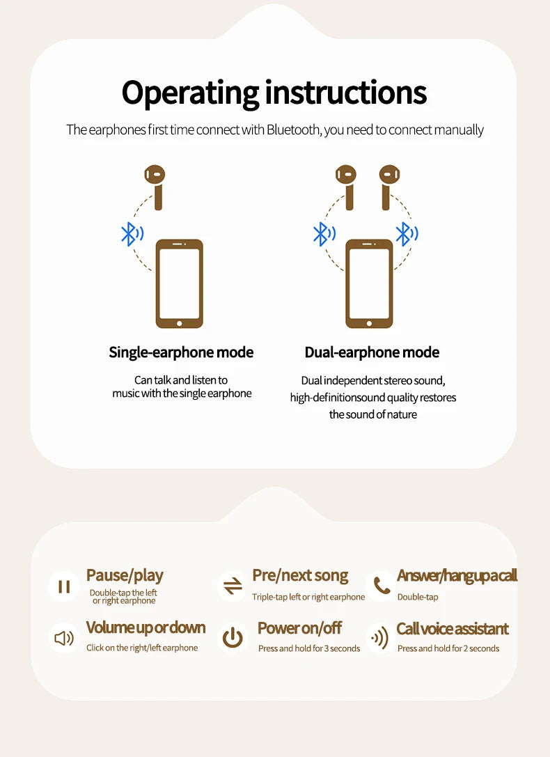Game Wireless Earbuds with Noise Cancelling - Long Battery Life