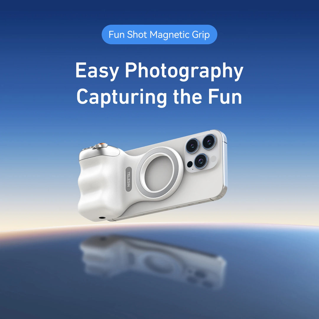 TELESIN P1-MP-10 Magnetic Phone Camera Grip | Bluetooth Remote Fill Light Handle for iPhone Android