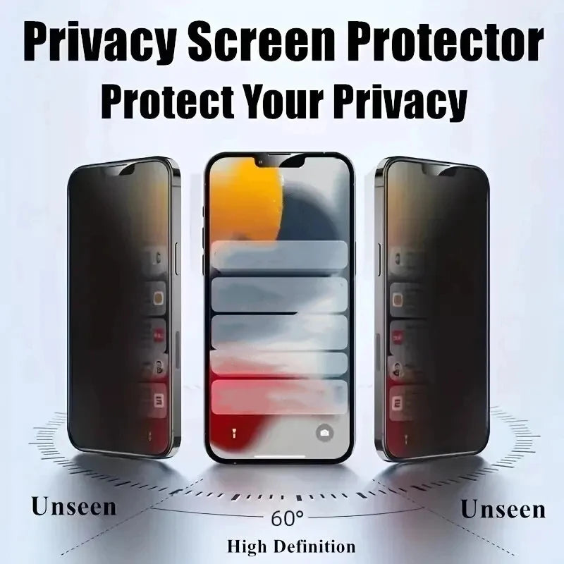 5-Pack Anti-Spy Privacy Tempered Glass iPhone 17 16 15 14 13 12 Pro Max Plus Full Cover Screen Guard