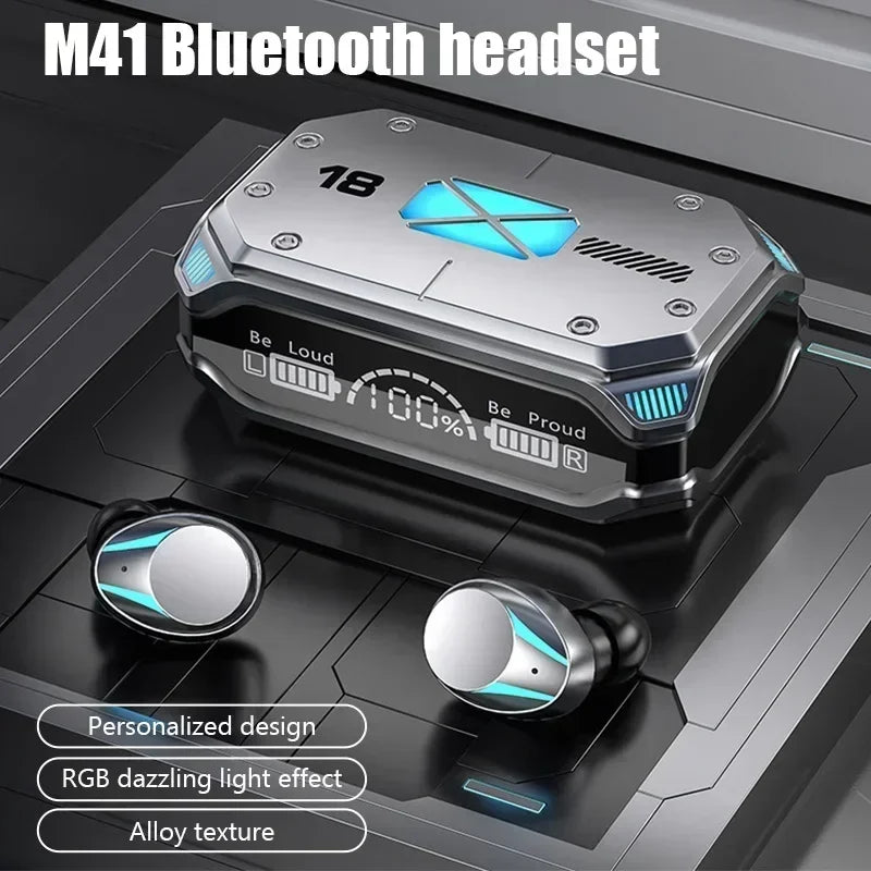 PHONEPACE M41 Gaming Bluetooth 5.3 Earbuds with RGB Lights and Power Bank