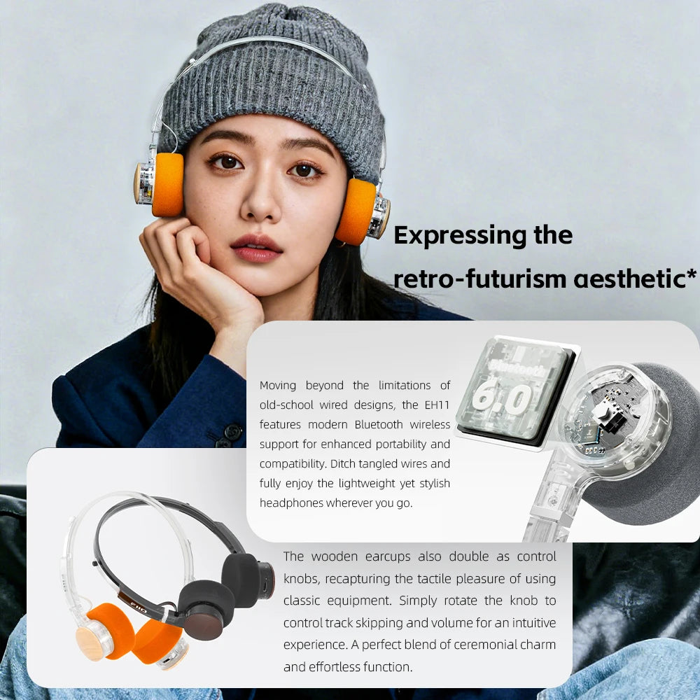 FiiO EH11 On-Ear Bluetooth Headphones LDAC Hi-Res Powerful Bass