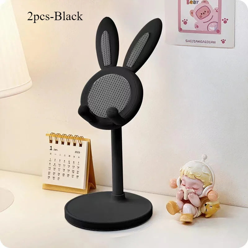 Cute Rabbit Desktop Phone Stand | Height Adjustable Tablet Holder | Ergonomic Desk Accessory