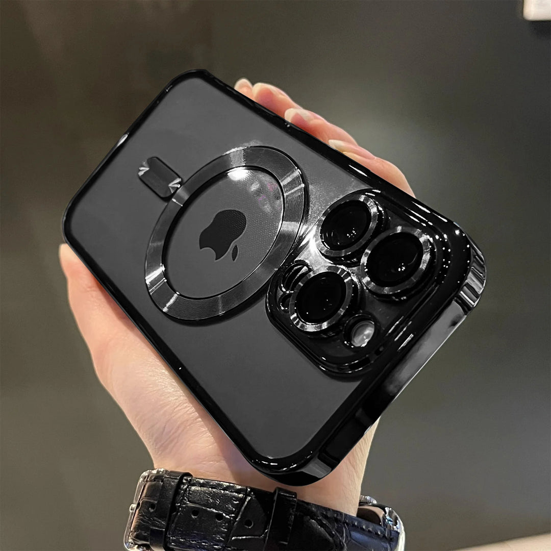 QIXTWO Luxury Plating Clear MagSafe iPhone Case | Magnetic Shockproof Transparent Cover iPhone 17–11
