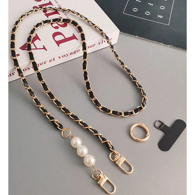 Pearl Lanyard Necklace - Elegant Crossbody Phone Strap for Women