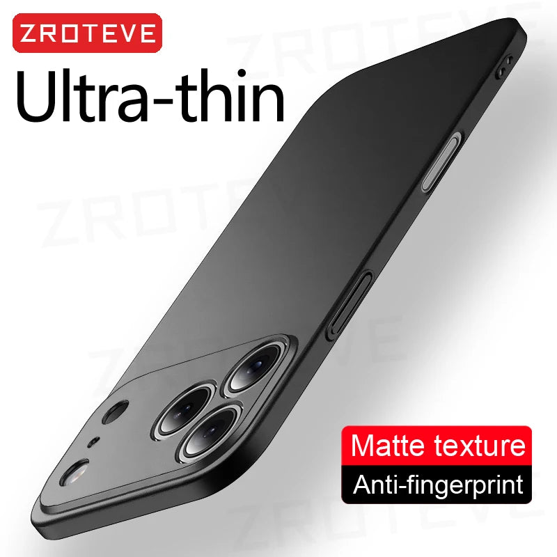 ZROTEVE Slim Matte iPhone Case | Hard PC Anti-Fingerprint Cover iPhone 17–12