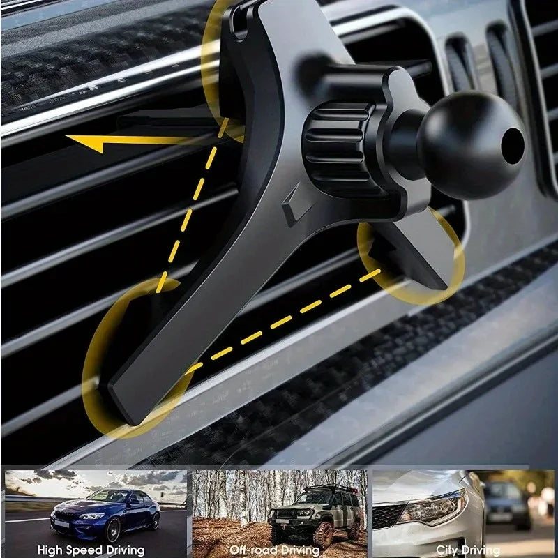 17mm Ball Head Car Air Vent Phone Holder Clip | Magnetic Mount Hook Clamp | Universal Car Support