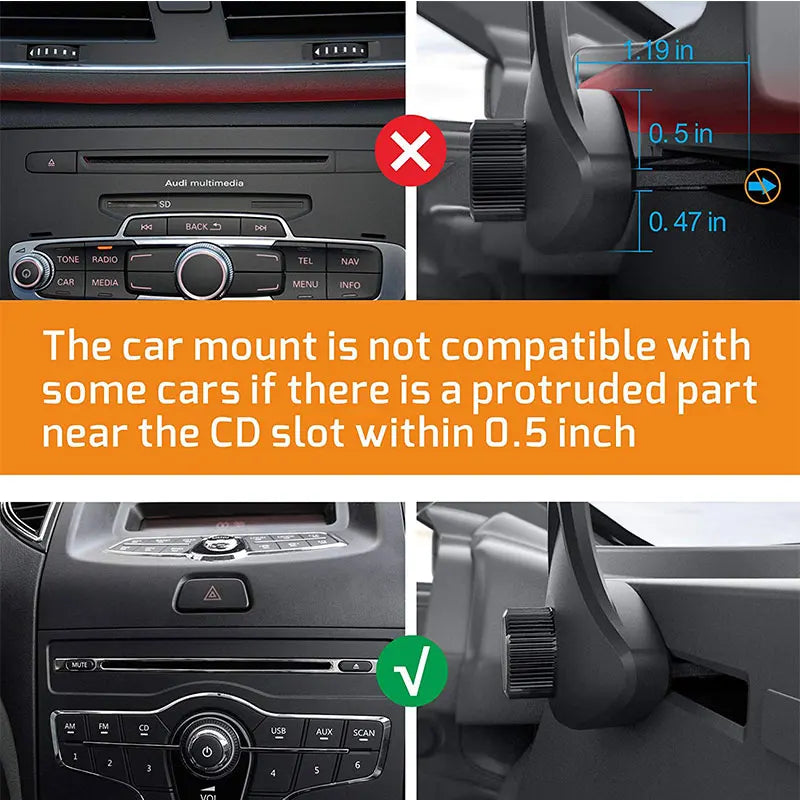 Magnetic Car Phone Holder CD Slot - Safe Driving Mount for iPhone and Android