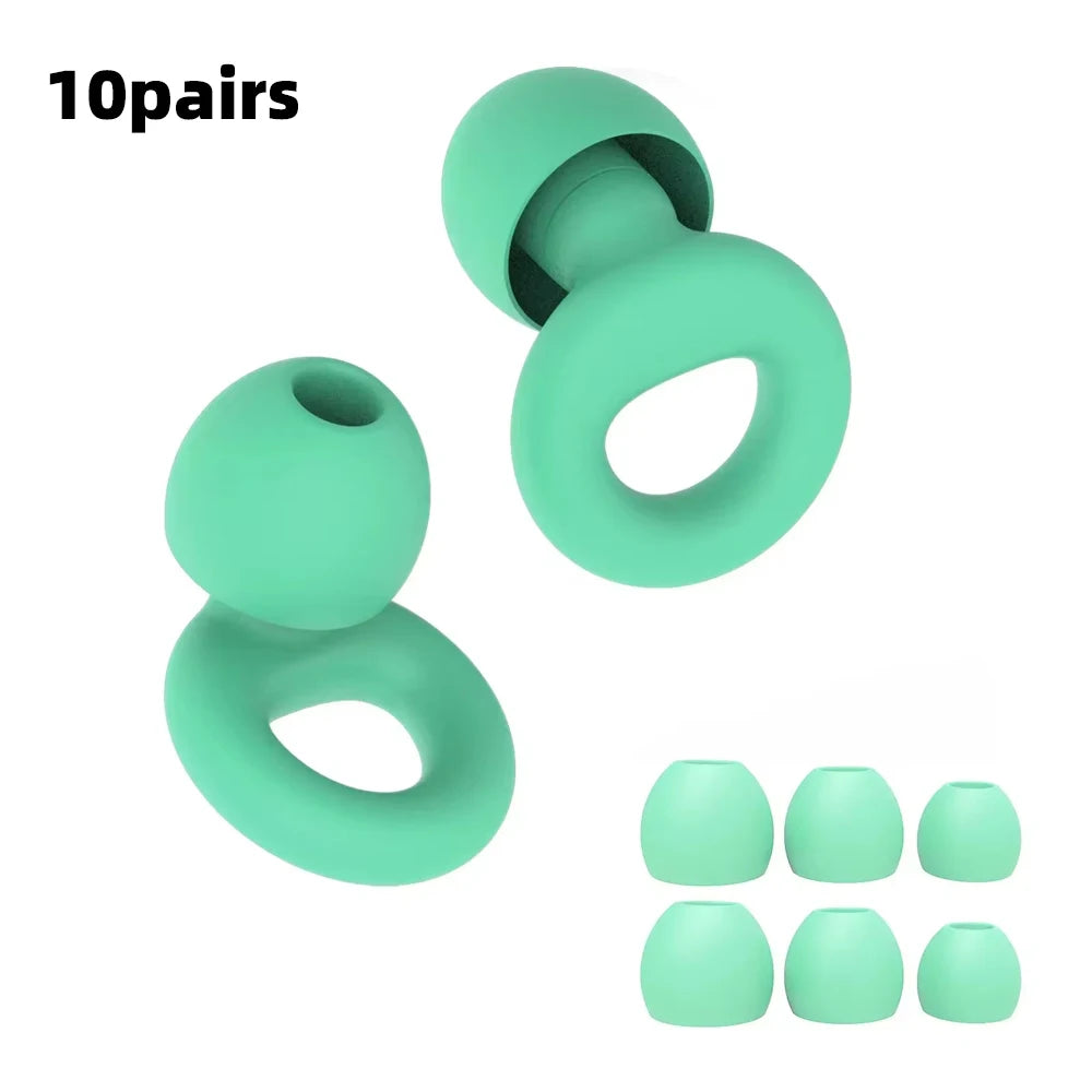Silicone Earplugs 4 Sizes Hypoallergenic Reusable Noise Reducing