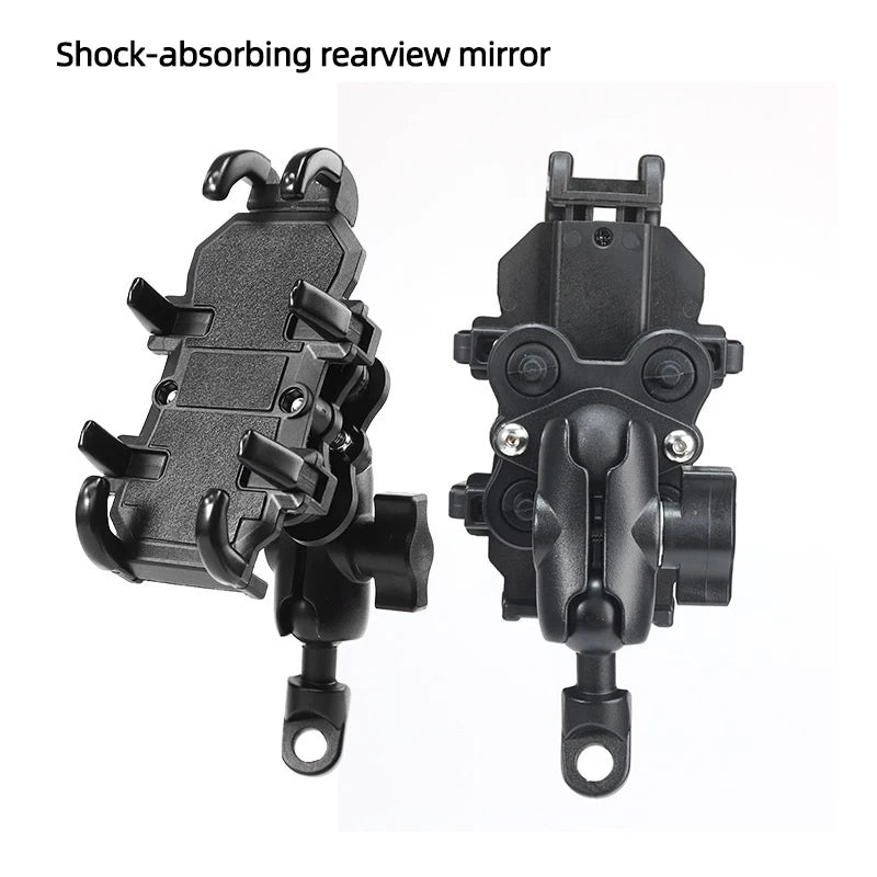Motorcycle Phone Holder – Aluminum Shock Absorber Handlebar Mount GPS Bracket