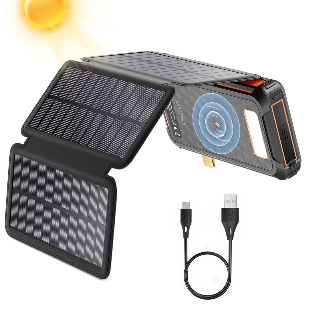 Top 26800mAh Solar Wireless Power Bank — power bank 26800mah