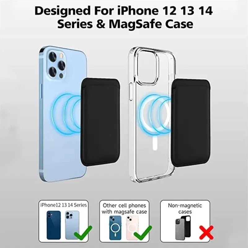Best MagSafe Accessories, iPhone 17 16 Case, Leather Wallet Phone Case — MagSafe Magnetic Leather Wallet Case
