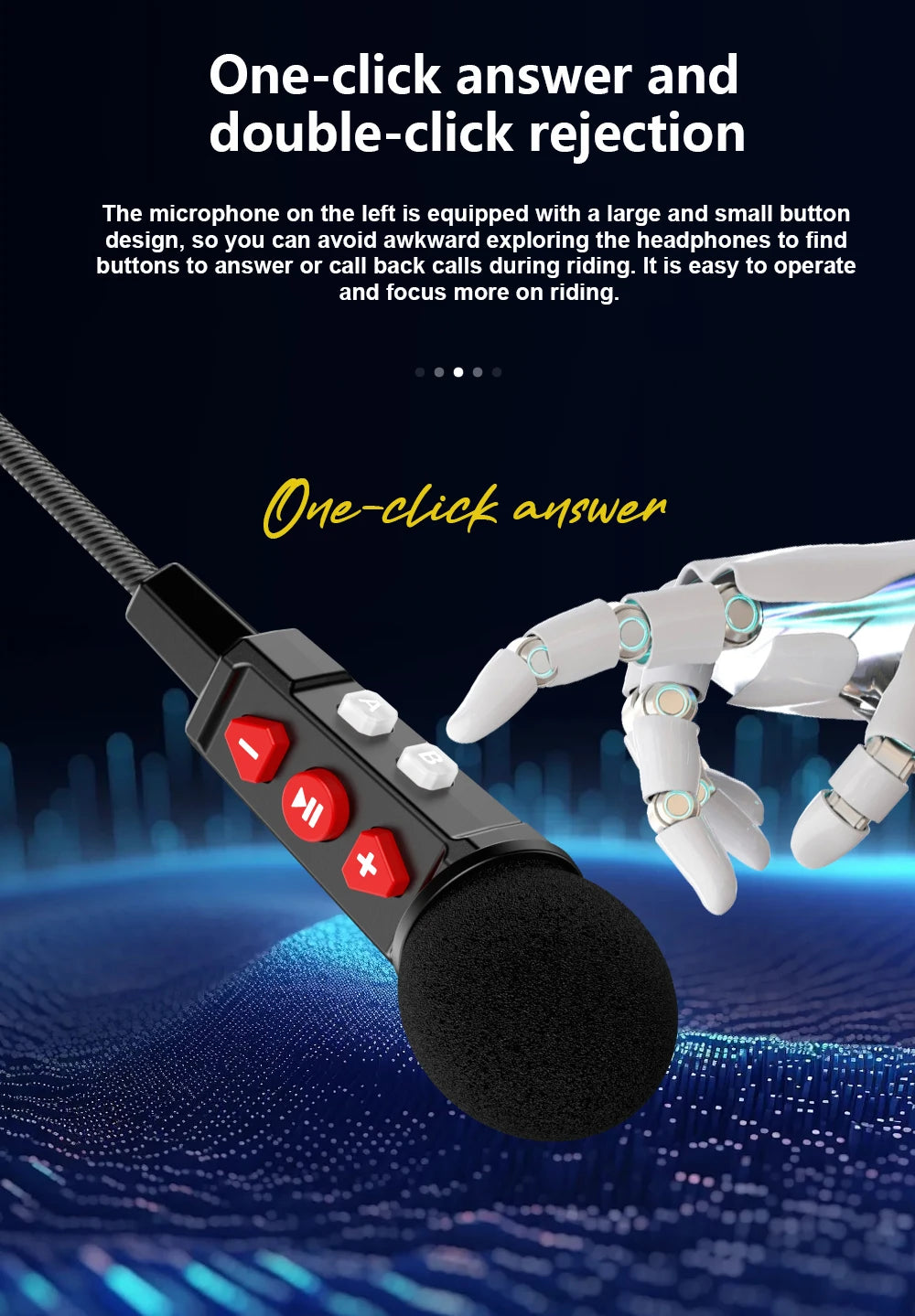 VELEV BT9 Helmet Bluetooth Headset for Motorcyclists | Waterproof 23H Talk Time