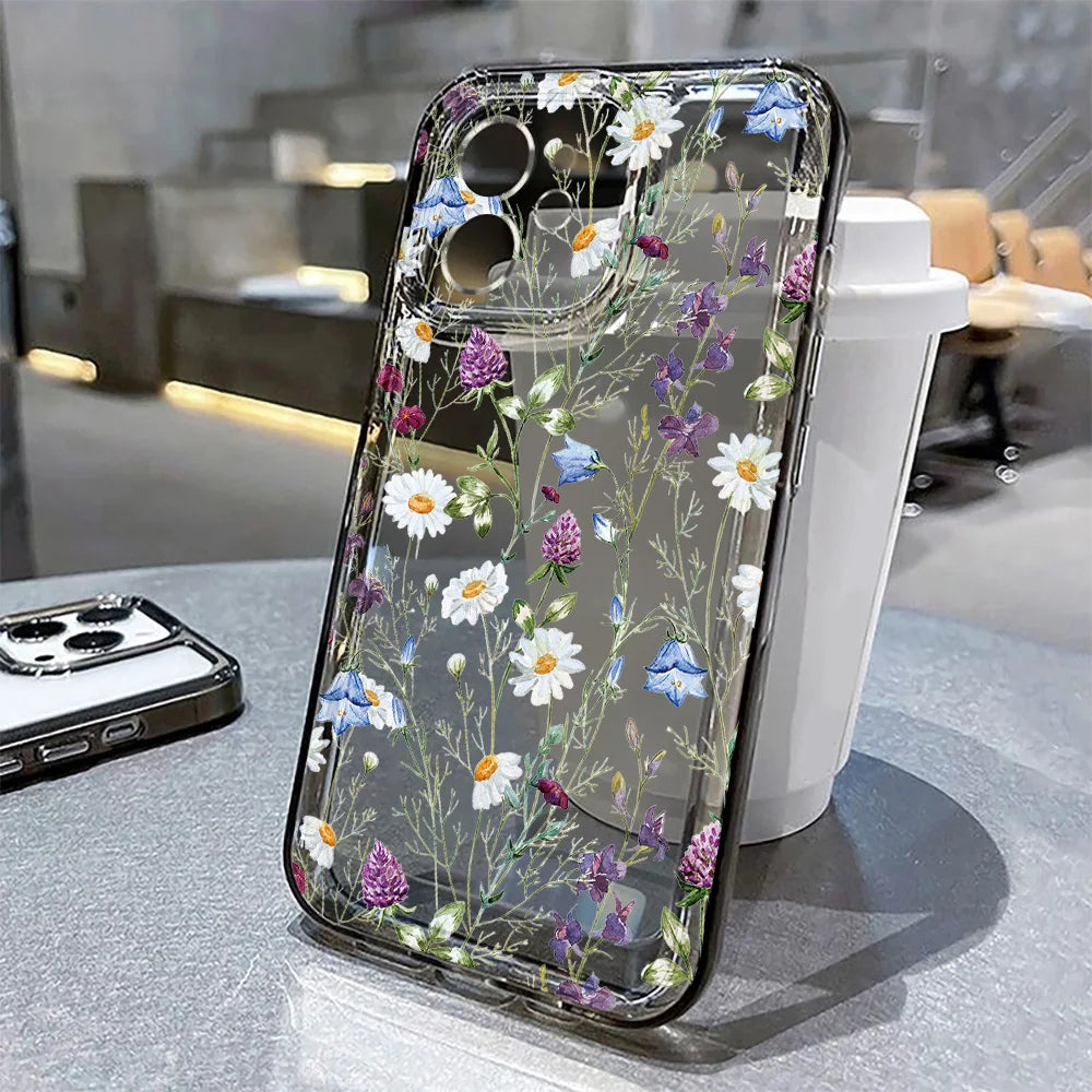 Clear Flower Case iPhone 17, 16, 15, 14, 13