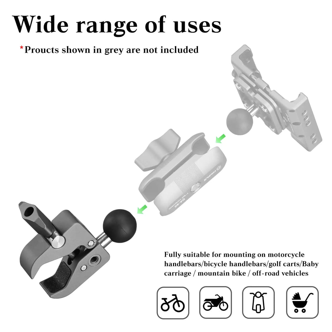 FANAUE Handlebar Clamp Mount Base for RAM Mounts – Motorcycle ATV Bike