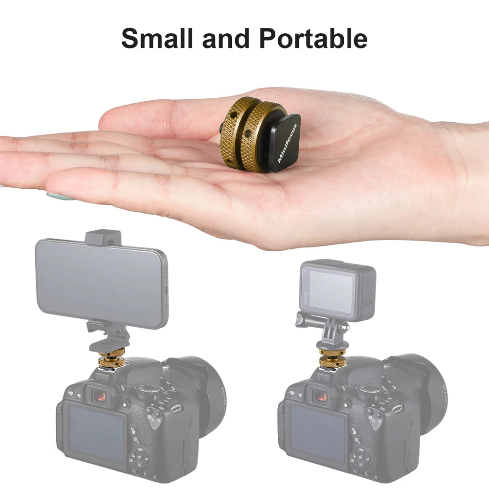 Hot Shoe to 1/4-20 Aluminum Adapter Mount for DSLR & Mirrorless Camera Rigs