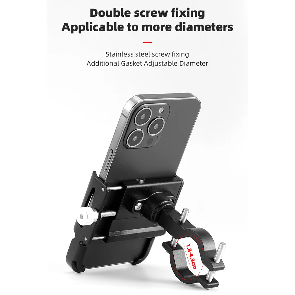 360° Aluminum Alloy Bike Phone Holder – MTB Motorcycle Handlebar GPS Mount