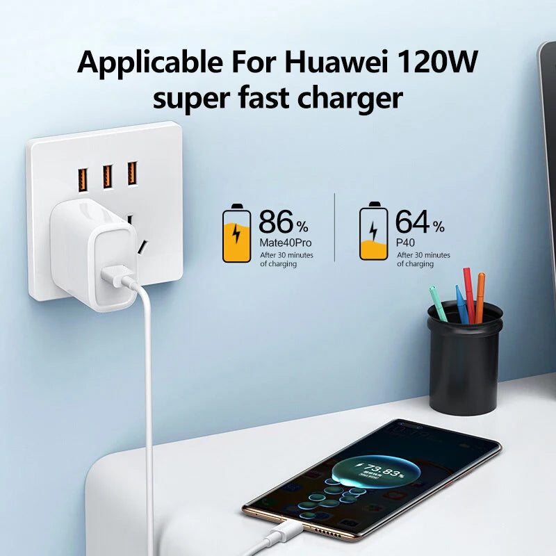 3-Pack 100W 10A USB-A to USB-C Super Fast Charging Cable | Quick Charge Cord Xiaomi Samsung Huawei
