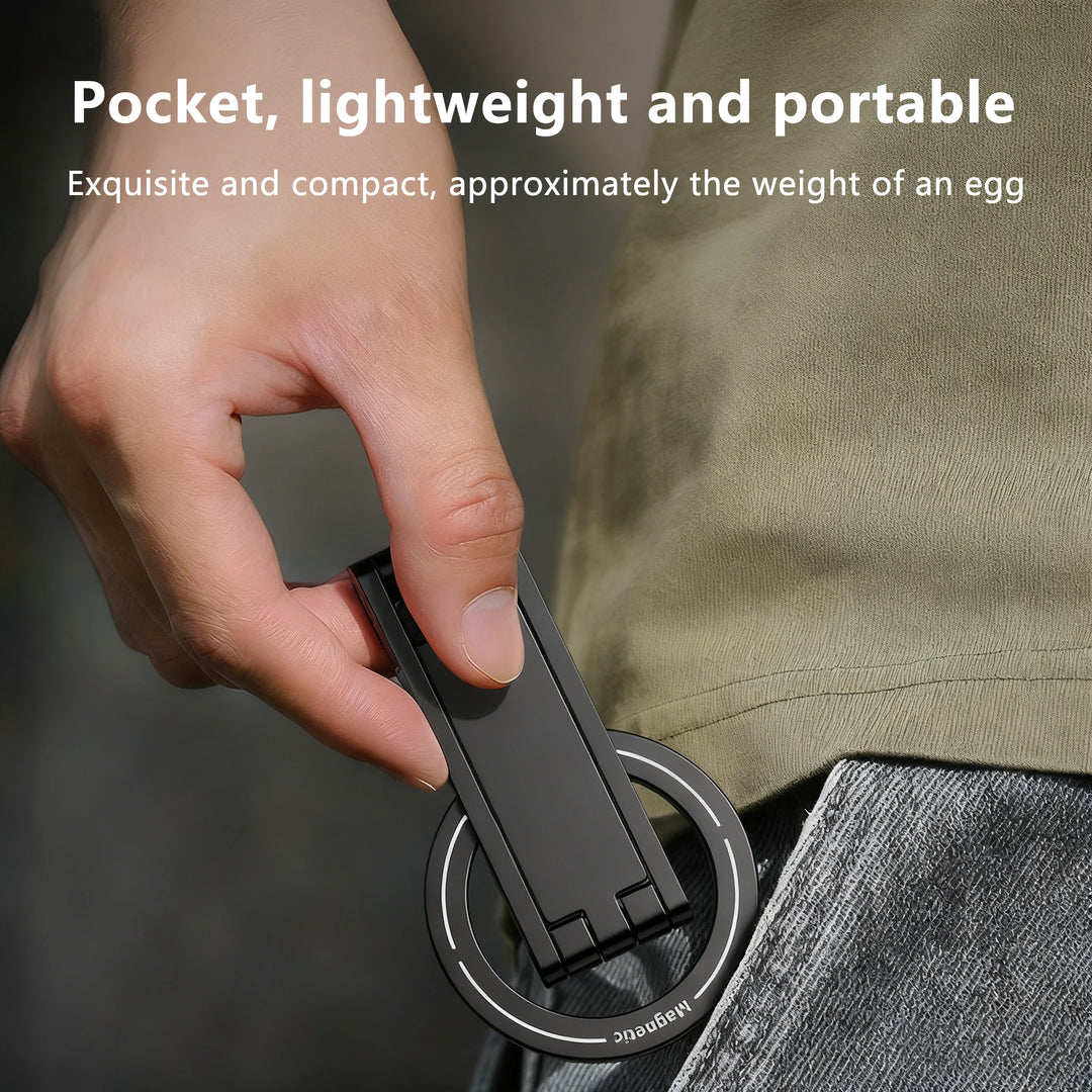 HUOMTONG SJ-15 Magnetic Aluminum Phone Stand – Folding Desktop Tripod Holder