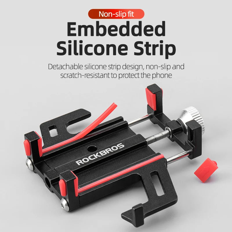 ROCKBROS Bike Phone Holder – Aluminum 360° Rotation Mount 2000g Load