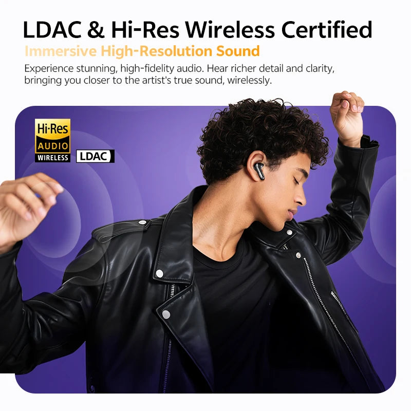 QCY MeloBuds N70 Bluetooth 6.0 ANC Earbuds | LDAC Hi-Res | 6-Mic | 50H | Wireless Charging