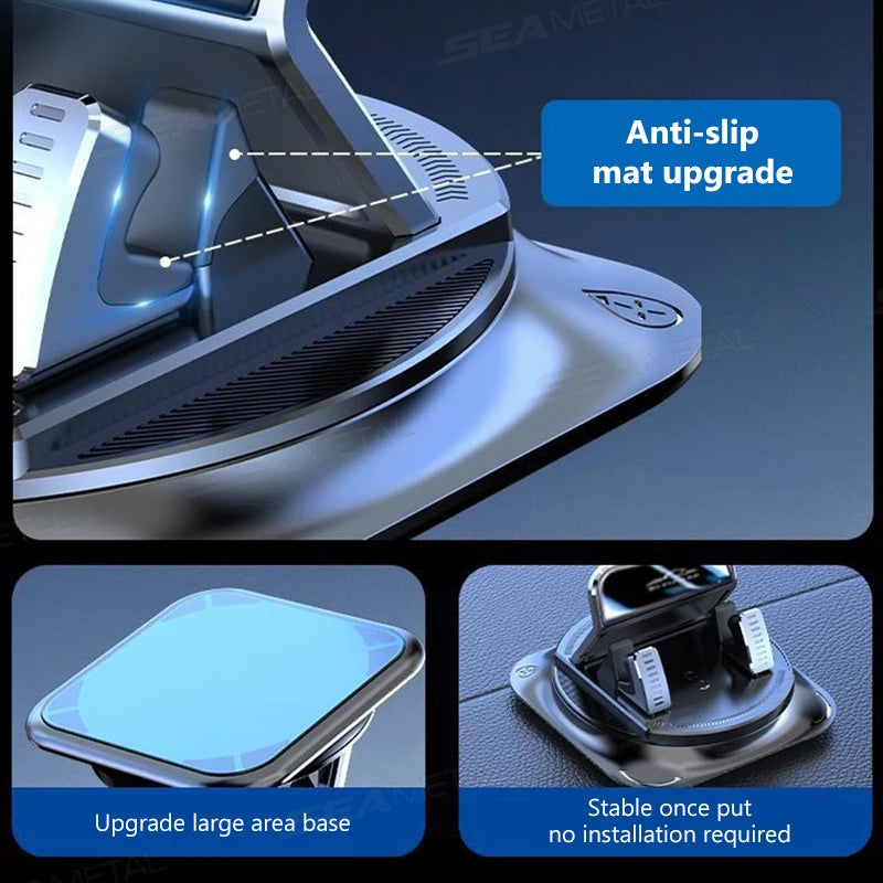 Car dashboard phone mount with 360-degree rotation, image 5