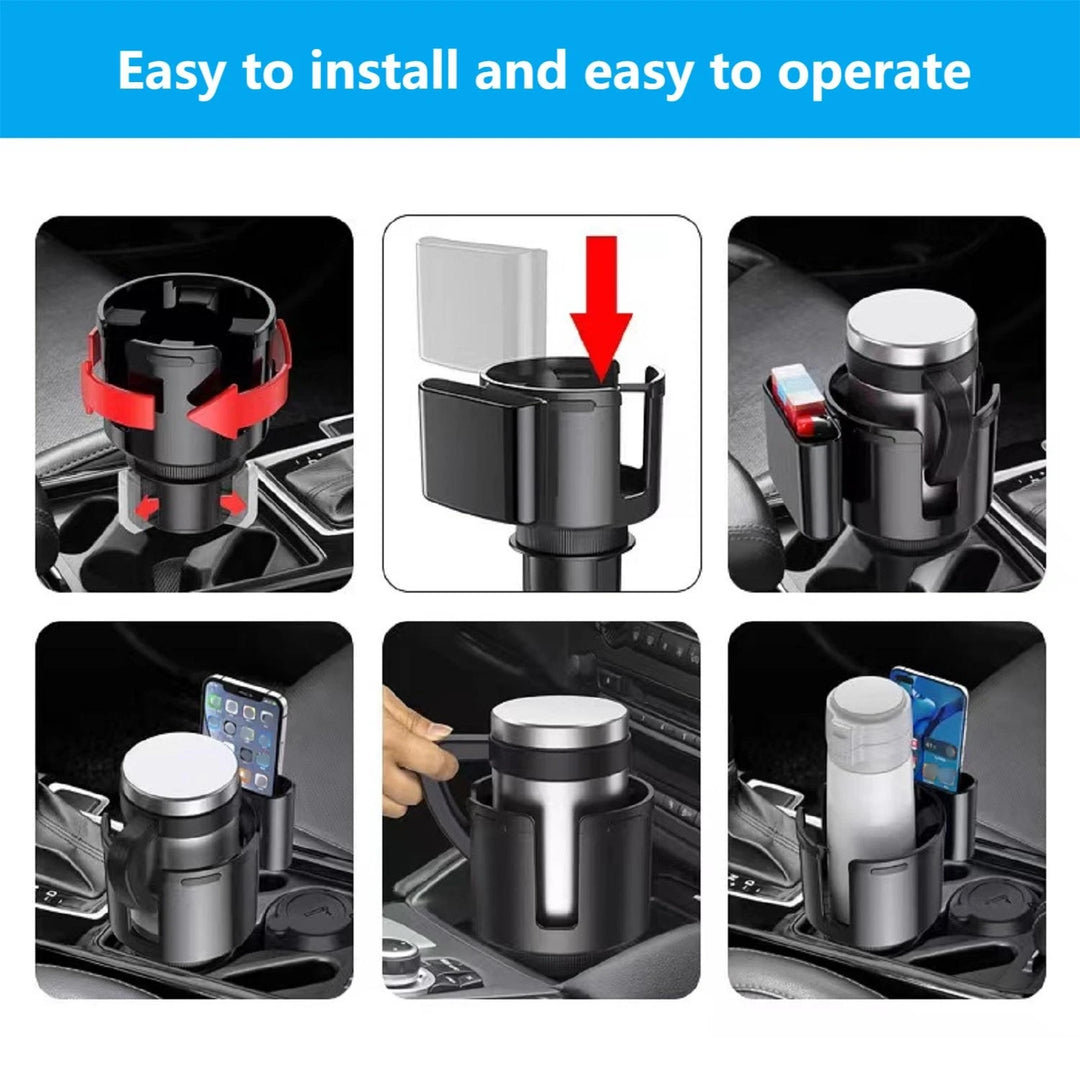 Car Cup Holder Expander – 2-in-1 Organizer with Phone Holder & Drink Slot
