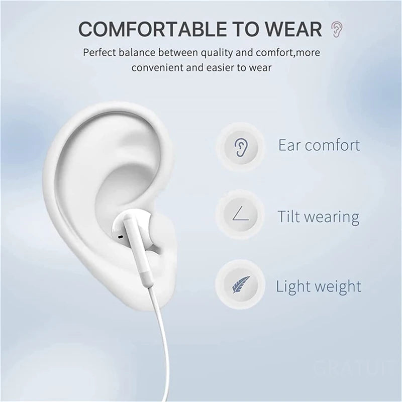 Wired Earbuds – 3.5mm & Type-C HiFi Stereo Headphones with Mic