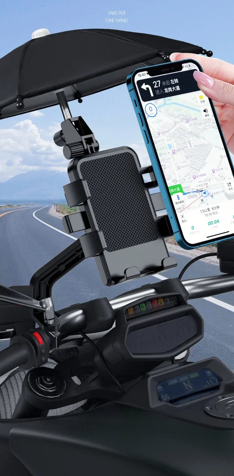 VIKEFON Motorcycle Phone Holder & Sunshade for Motorcyclists