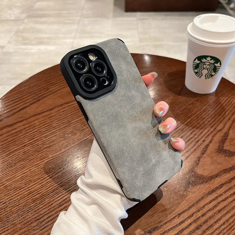 Shockproof Matte Silicone iPhone Case with Camera Lens Protection
