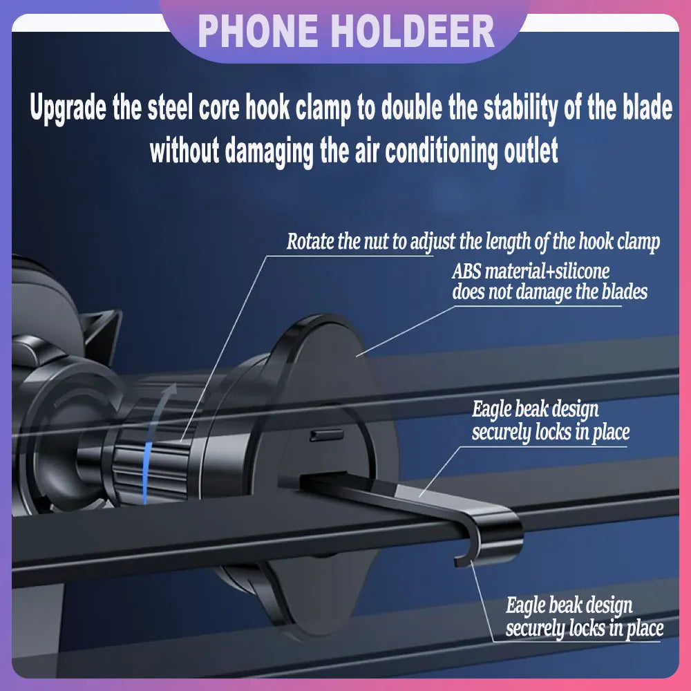 Gravity Car Phone Holder - Air Vent Mount and Auto-Clamp