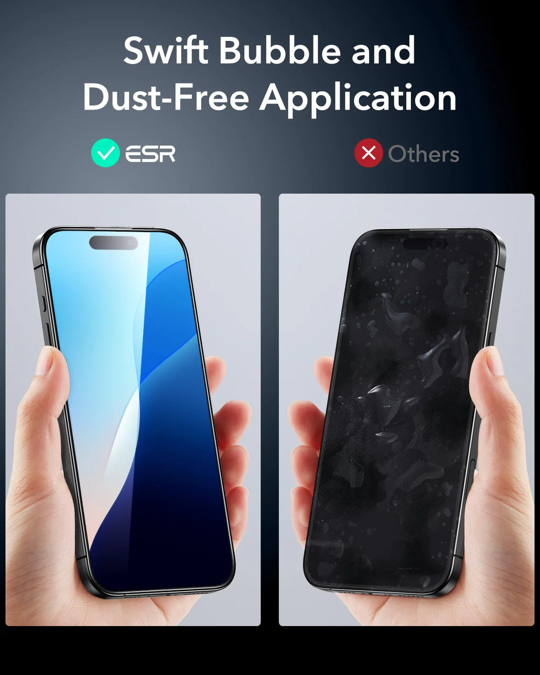 ESR Armorite 9H+ Tempered Glass Screen Protector iPhone 17 Pro Max HD Clear Anti-Spy 3-Pack UltraFit