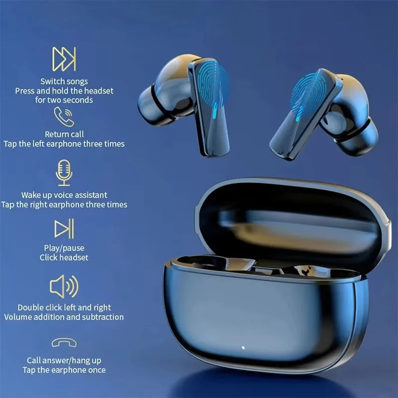 Wireless Noise-Cancelling Bluetooth 5.3 Earbuds – Secure Fit for Workouts