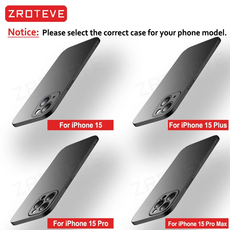 ZROTEVE Slim Matte iPhone Case | Hard PC Anti-Fingerprint Cover iPhone 17–12