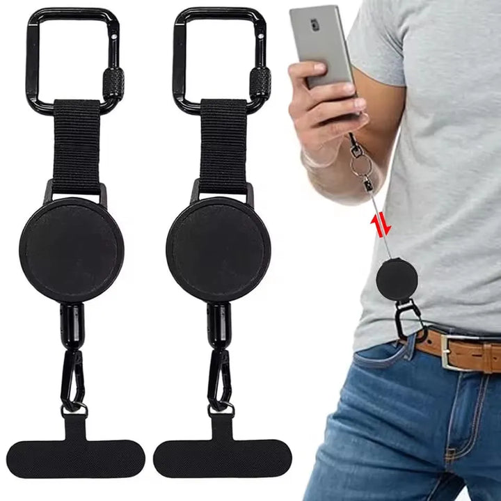 Retractable Anti-Theft Phone Lanyard | Safety Tether Carabiner for Hiking Cycling Climbing Skiing