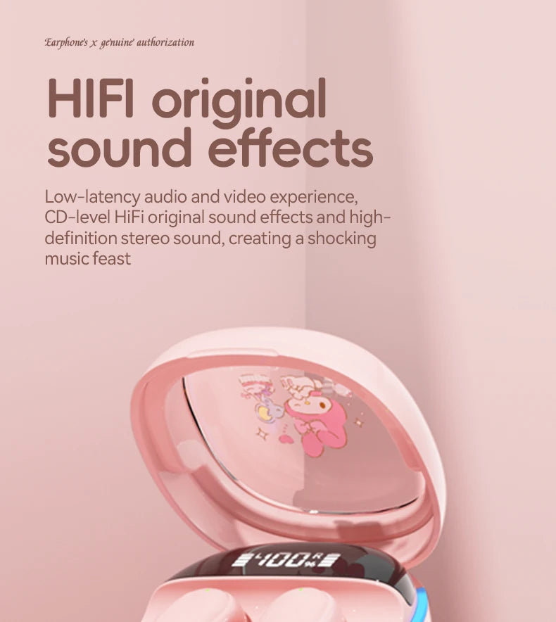 Hello Kitty Wireless Earbuds with Waterproof Charging Case